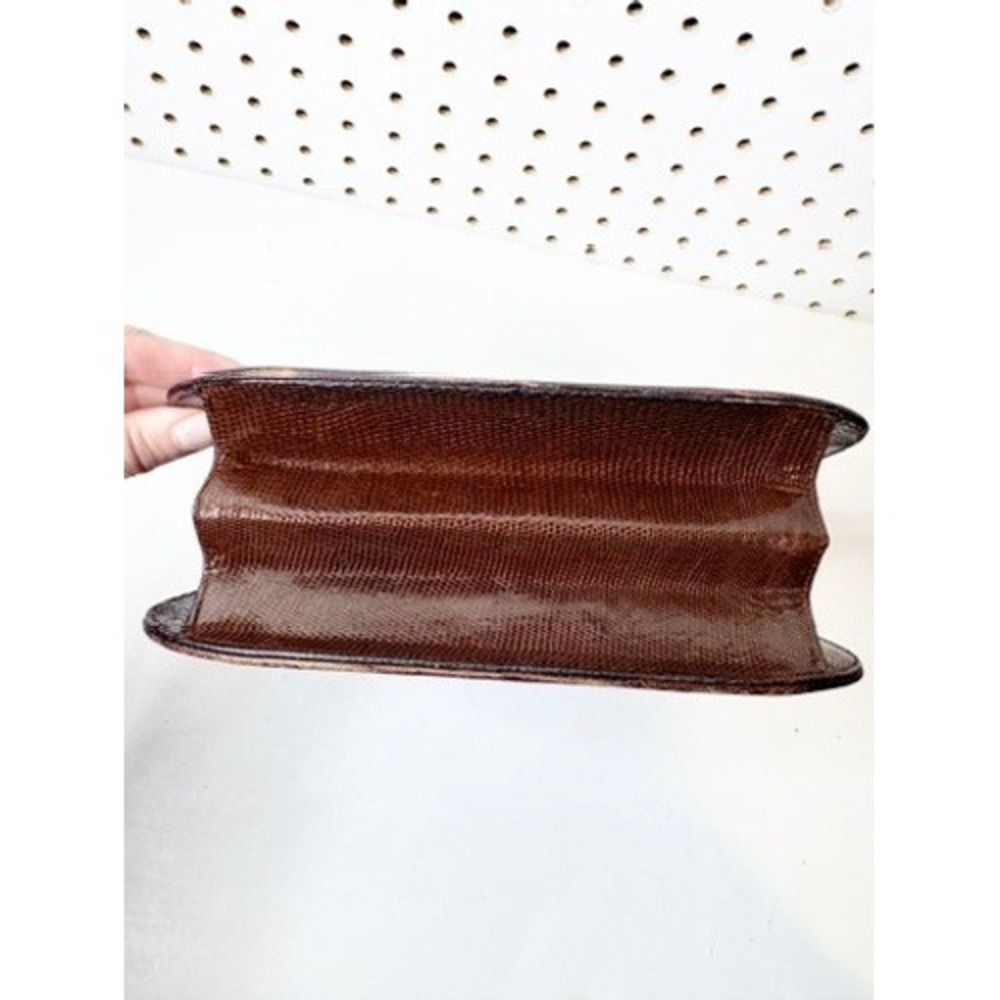 Vintage | 1950s Bellestone Snakeskin Handbag, Rich Mahogany Dark Brown - Picture 3 of 7